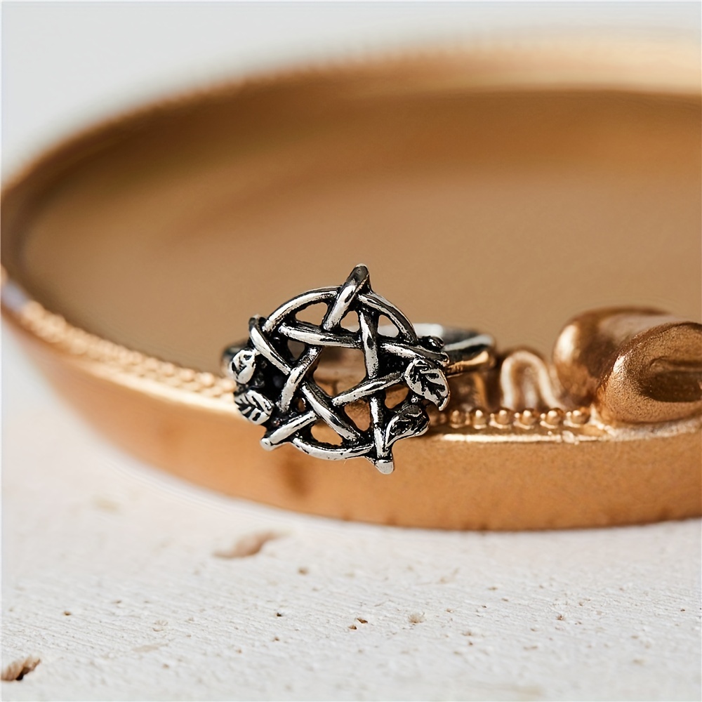 Gothic Pentagram Statement Ring Men's Jewelry