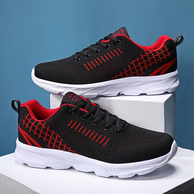Men's Breathable Coomfortable Plaid Sports Shoes For Running - Sports ...