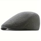 mens warm newsboy cap adjustable size flat cap irish taxi ivy driving cap british style solid color beret
