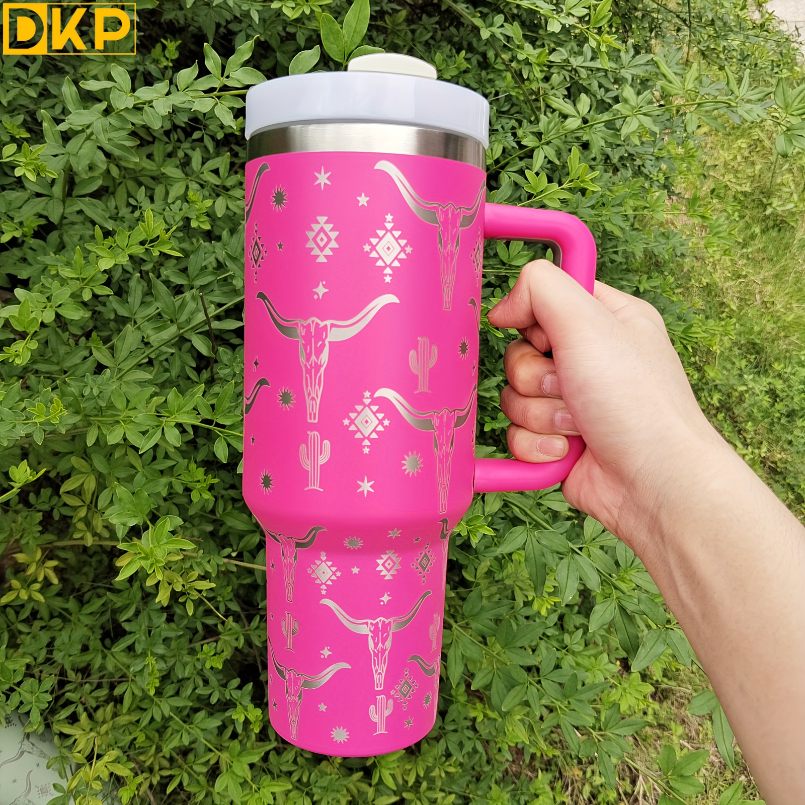 Dkp Large Capacity Water Bottle With Handle And Straw Lid - Temu