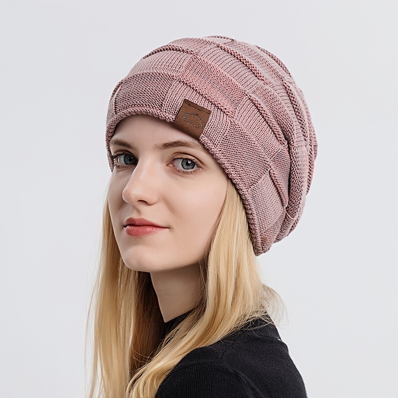 Bonnet De Ski Chaud Avec Lettres Patchées Pour Femme Bonnet - Temu