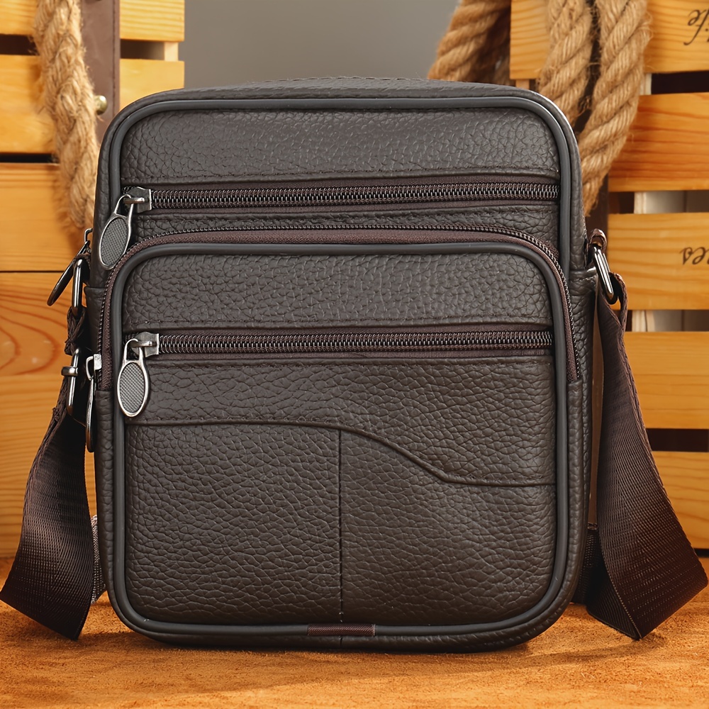Black Shoulder Bag / Brown Leather / Messenger Bag / Travel 