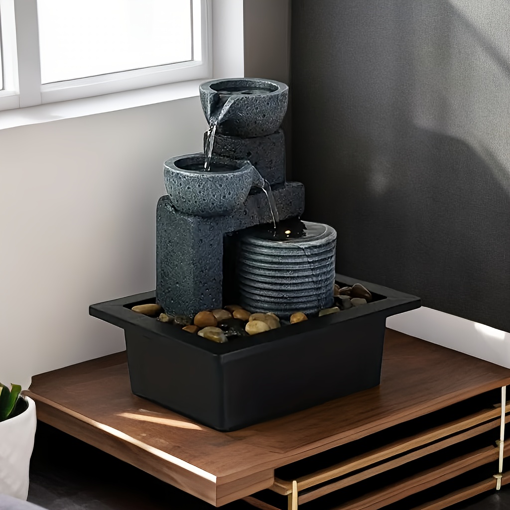 Indoor Waterfall Fountain Zen Water Home Decor Meditation Bathroom