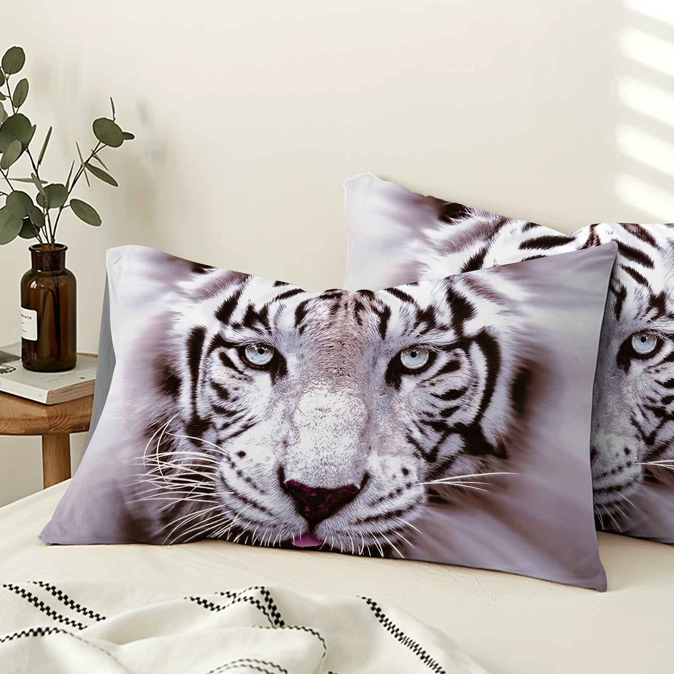 White tiger clearance pillow