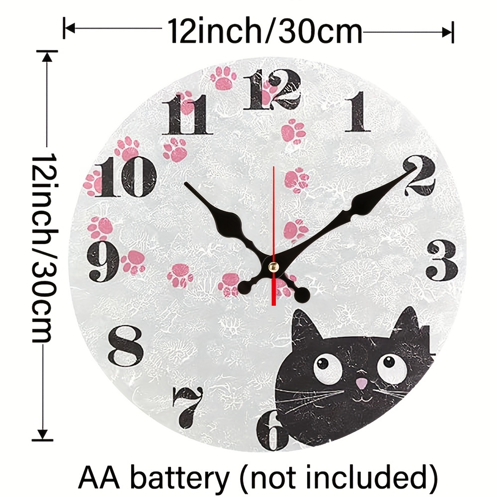 1 Orologio Da Parete Silenzioso Con Gatto, A Batteria, Senza Ticchettio,  Orologio Rotondo Decorativo Per La Casa, Cucina, Camera Da Letto, Scuola  (batteria AA Non Inclusa) - Temu Italy