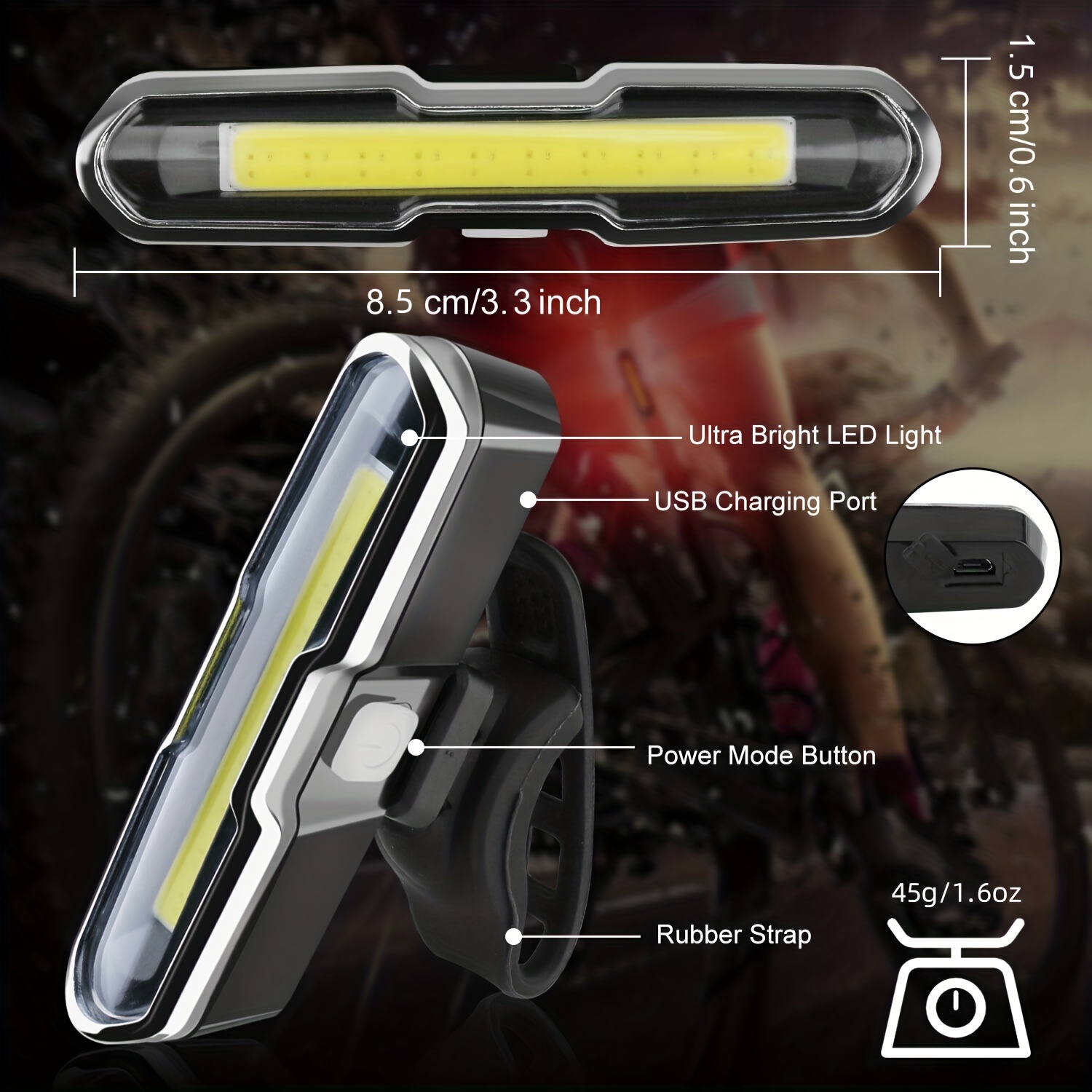 Apace Vision XPRO-LUME - Luces de bicicleta recargables por USB, 500  lúmenes, luz frontal para bicicleta, superbrillante, IPX5, impermeable,  para