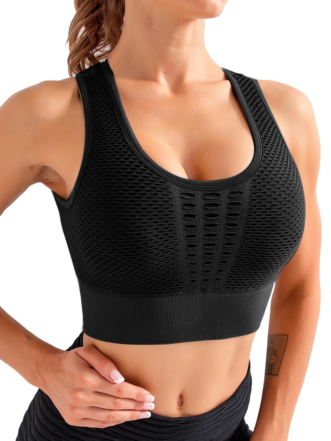 2023 Breathable High Support Hollow out Back Yoga Bra Workout Tank
