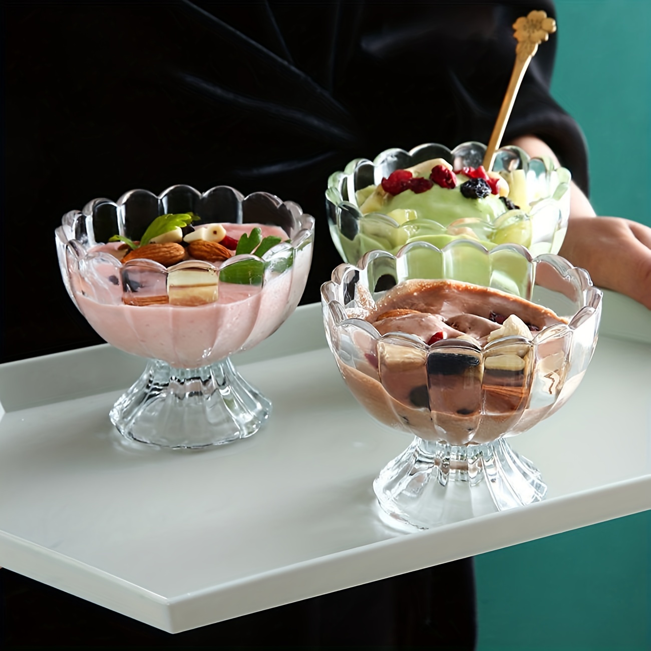 100pcs - Verres à Dessert transparents en plastique jetables