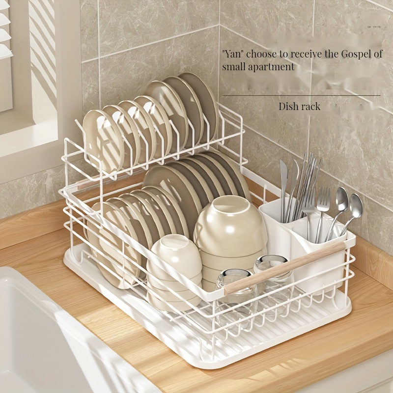 1pc X-shaped Double-layer Drain Bowl Rack, Dish Rack, Cup Holder, Kitchen  Storage Shelf