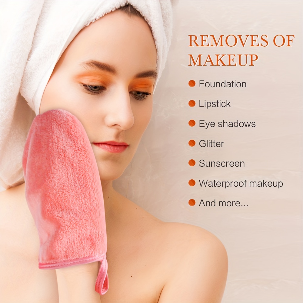 Flannel Makeup Remover Gloves Set - 3 Pack