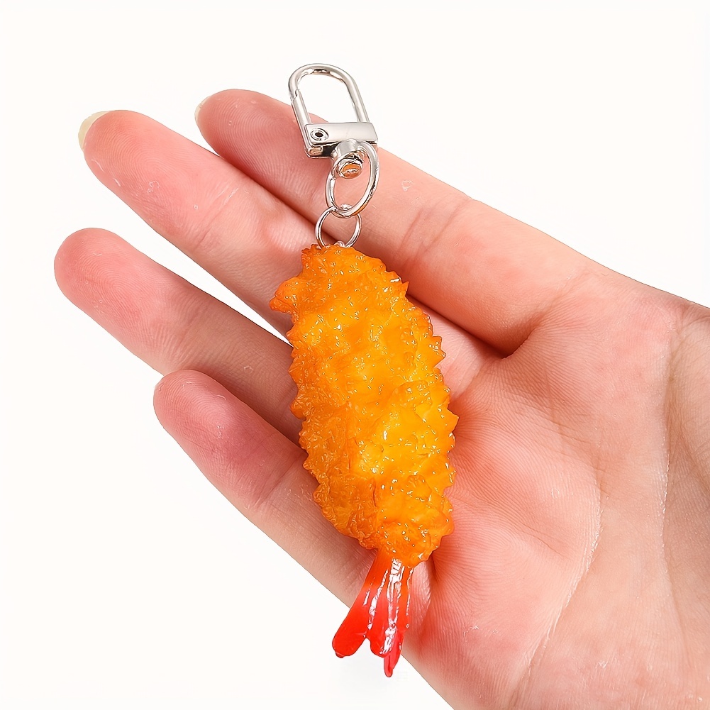 10 PC creative simulation food resin fried egg keychain pendant