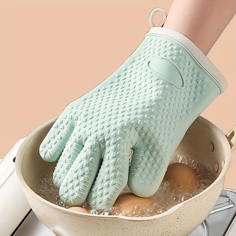 Hand Print Print Oven Mitts Heat Resistant Non-Slip Oven Glove Silicone  Kitchen Oven Mitts for Cooking BBQ Grilling Baking