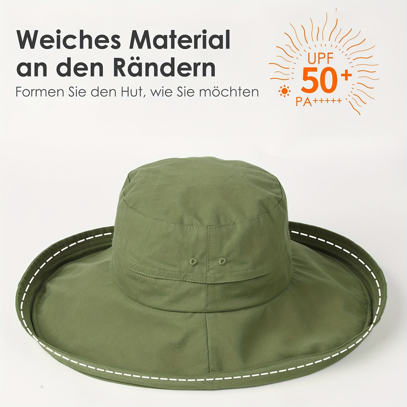 Wide Rolled Brim Sun Hat Solid Color Bucket Hat Outdoor Uv - Temu Canada