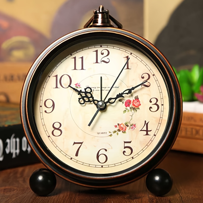 Reloj despertador analógico pequeño, reloj despertador fuerte para adultos  con sueño pesado, decoración de habitación vintage, bueno para dormitorio