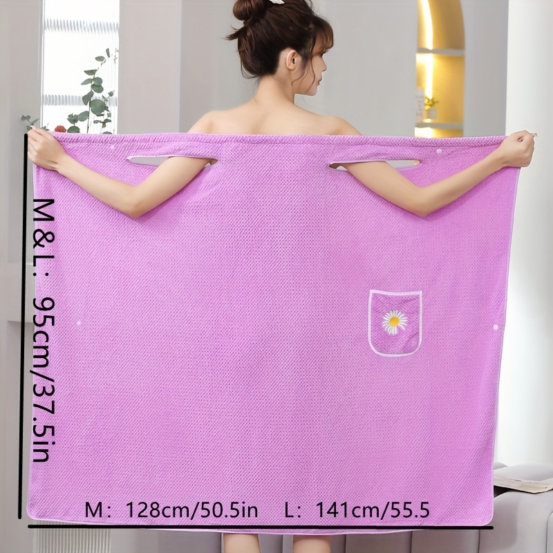 Women's Large Bath Towels, Bathroom Soft And Thick Bath Towel, Cute Bow  Pocket And Water Absorbing, Bath Towel And Strap Bath Skirt, - Temu