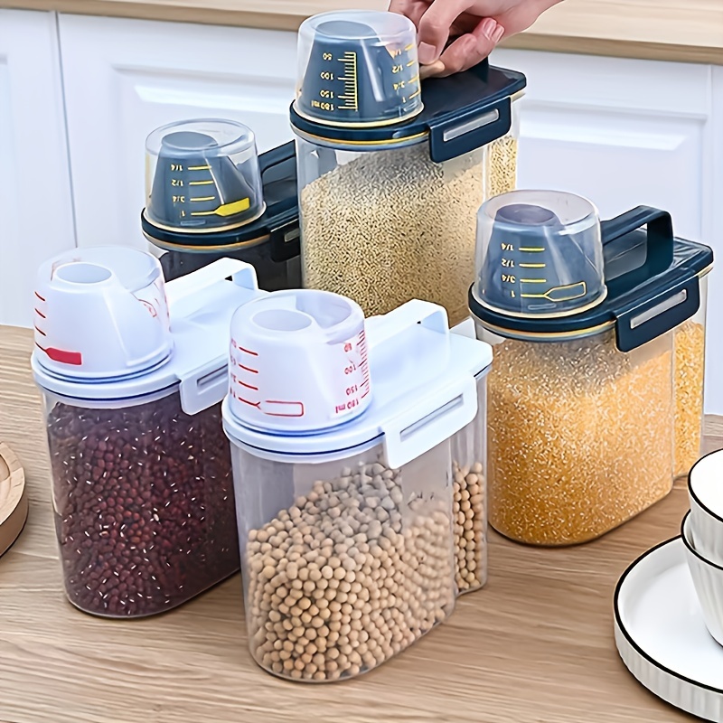 Rice Bucket, Ice Barrelportable Transparent Cereal Storage Container With  Pour Spout, Rice Barrel,moisture-proof Insect-proof Sealed Storage Box For  Rice, Cereals, Grains, Flours, Pet Food, Airtight Rice Dispenser, Food Jars  & Canisters, Home