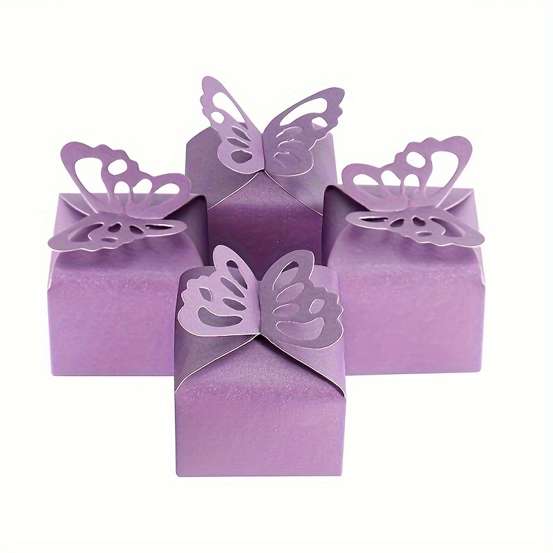 Decoraciones de cajas de baby shower de mariposa morada, 4 cajas de globos  morados con letra de bebé, letras impresas, decoración de centro de mesa de