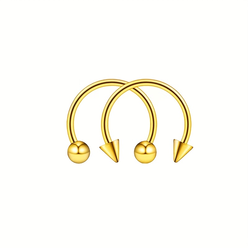 Horseshoe Stainless Steel Nose Ring, 2 Pcs Lip Stud Earrings