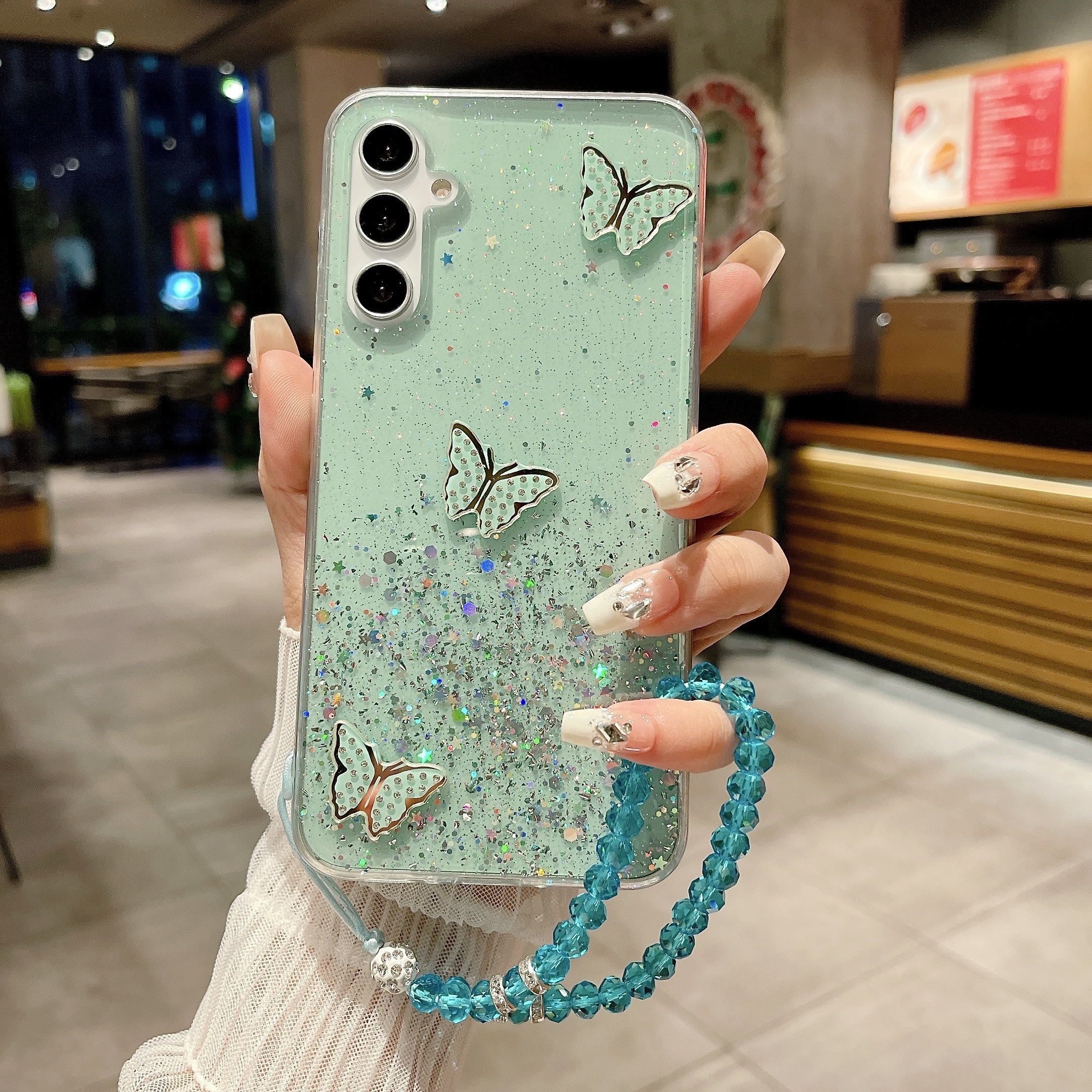 Uposao Cover Compatibile con Galaxy A50 Custodia Glitter Bling