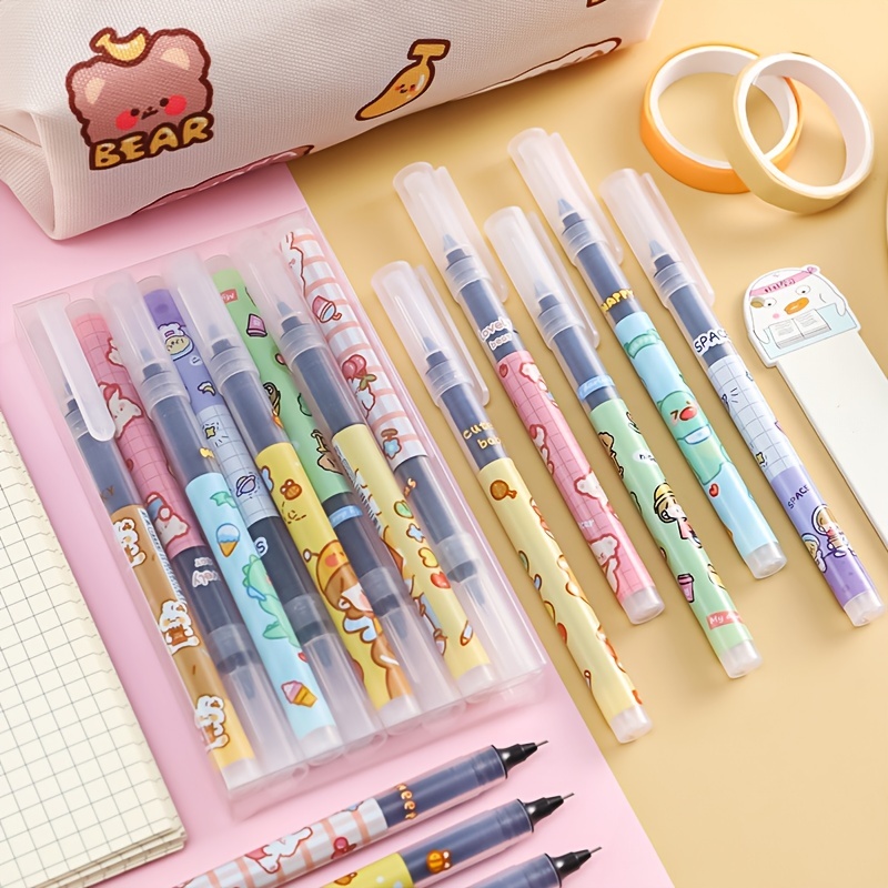 Cartoon Cute Gel Pens Funny Pen Quick Drying Black Ink Pen - Temu