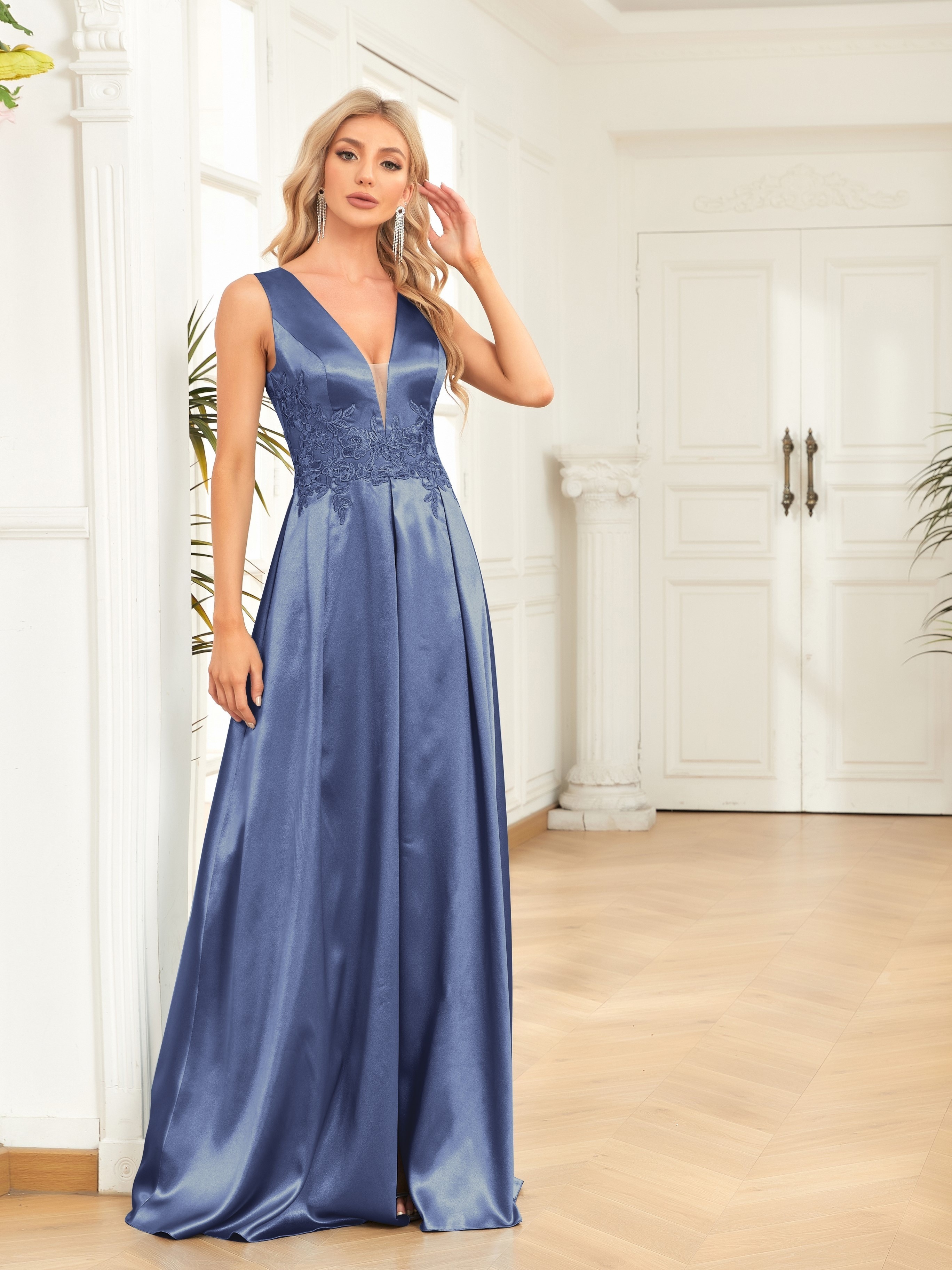 Vestido De Dama De Honor Dividido, Elegante Vestido Sin Espalda Para Fiesta  De Bodas, Ropa De Mujer