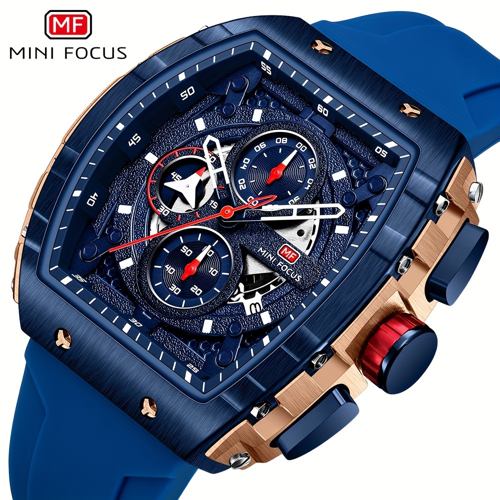 

Naviforce Multifunctional Men's Quartz Watch Luminous Tonneau Pointer Sports Wrist Watch With Silicone Strap