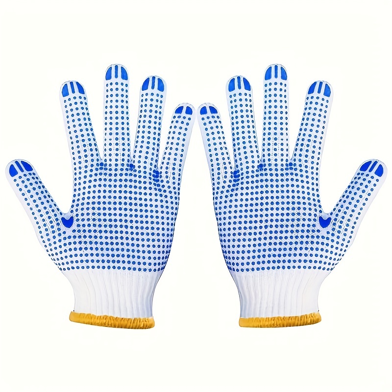 Labor Protection Gloves Nylon Non-slip Gloves Driver Driving Moving Point  Glue Thin Thin 13 Needle Point Plastic Work Gloves For Men And Women - Temu