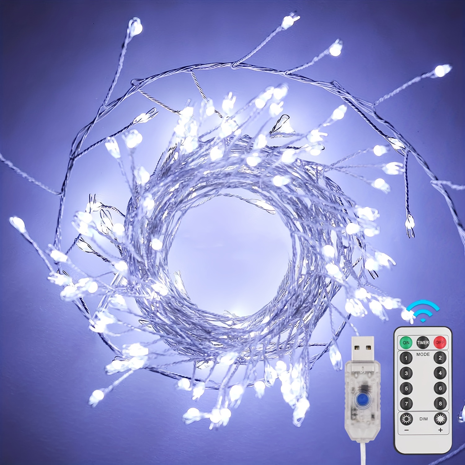 Usb Led Star String Lights With Remote Control 8 Modes - Temu