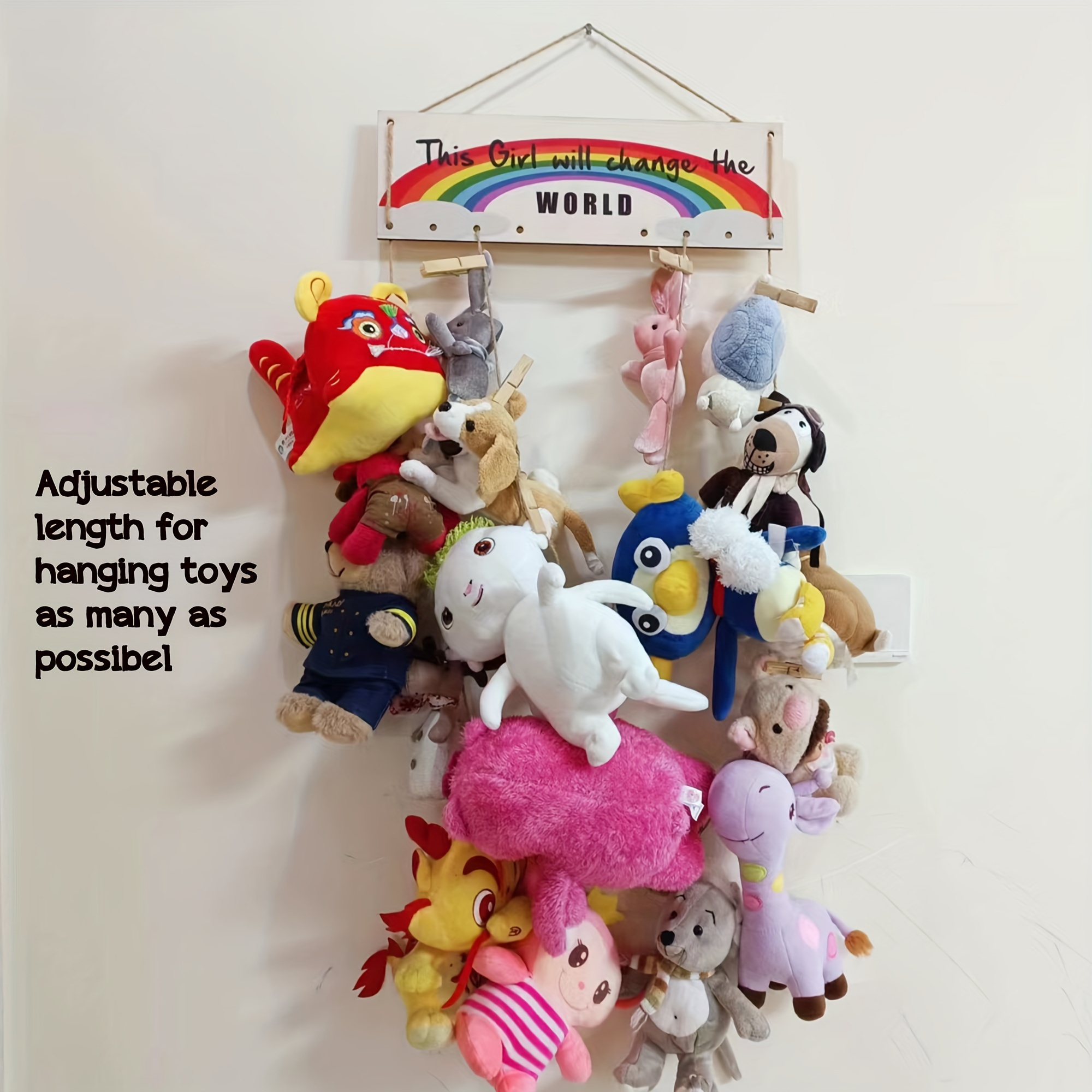1pc Stuffed Animal Storage, Stuffed Animal Holder, For Nursery Kid Room  Bedroom Playroom, Over The Door Organizer For Plush Toy Storage