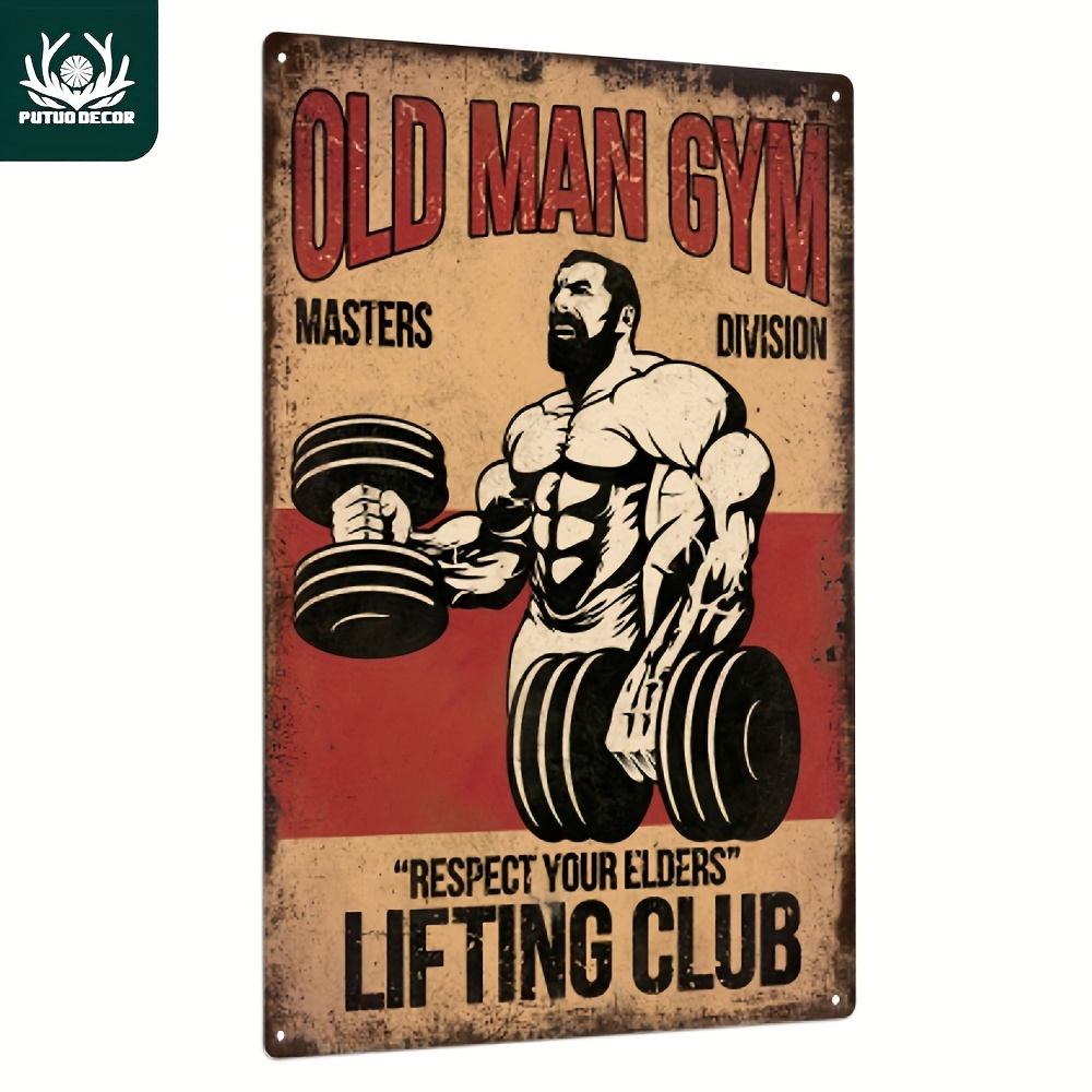 Vintage Gym Tin Sign Retro Metal Plaque Plate Home Man Cave - Temu Kuwait