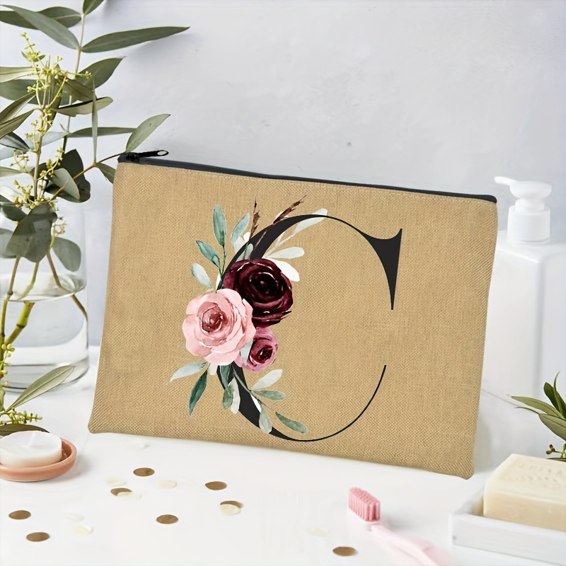 Floral Print Cosmetic Bag Bridesmaid Makeup Case Organizer