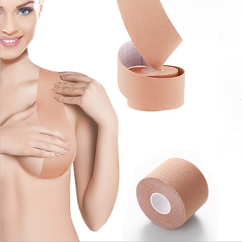 1Roll Boob Tape with 2 Petal Backless Nipple Cover Set Bob Tape for A-D  Large Breast Waterproof Nipple Tape Athletic Breathable - AliExpress