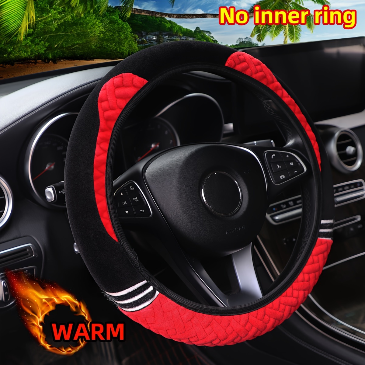 1pc Funda Volante Coche Sin Anillo Interior Tres Dimensiones - Temu