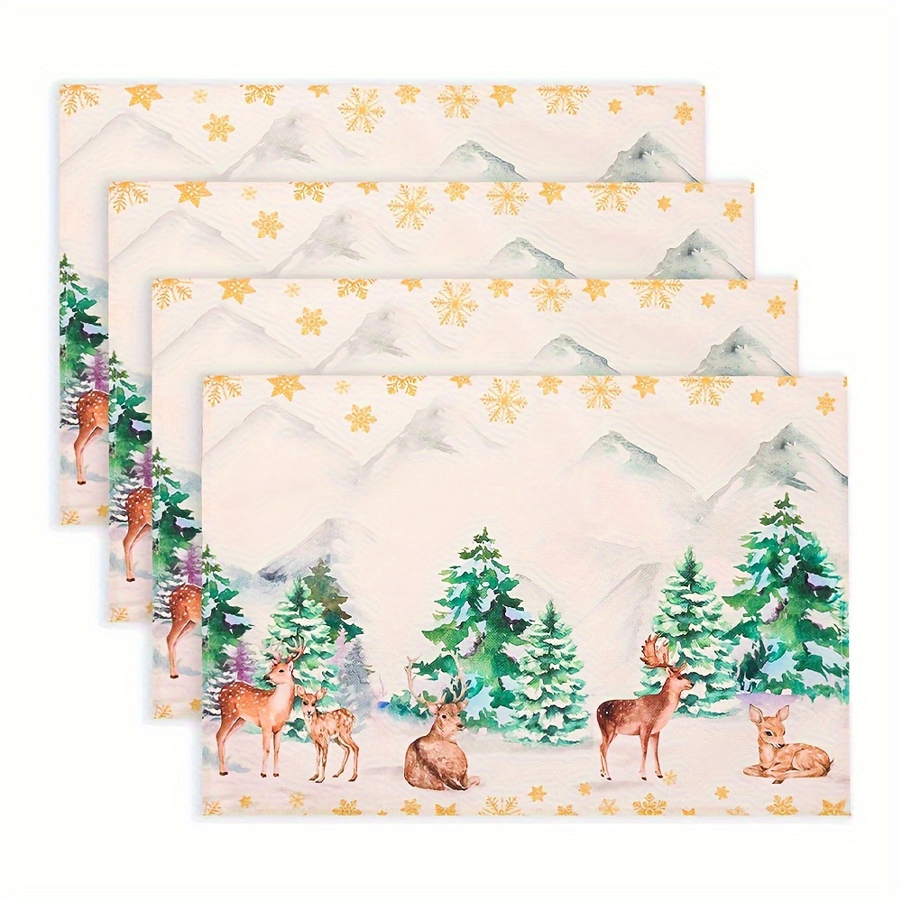 Christmas Placemat Merry Christmas Theme Table Mat Deer - Temu United ...