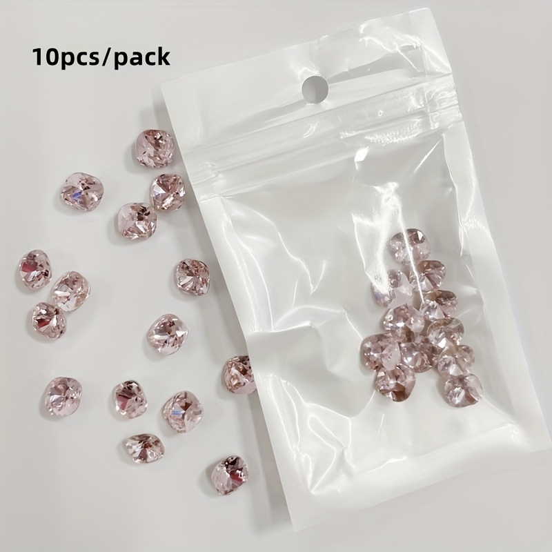 10 pcs Aurora Nail Tips with Diamonds and Rhinestones