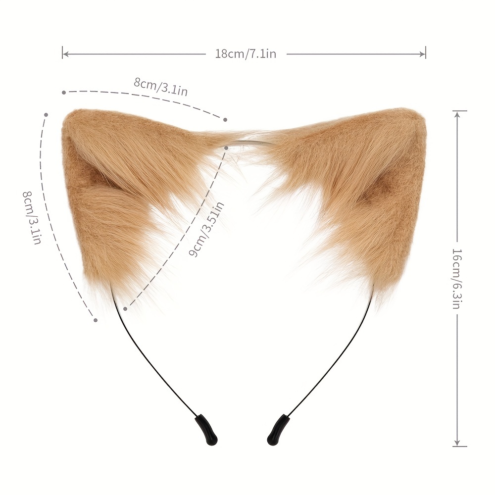 Halloween Party Fox Tail Wolf Tail Plush Animal Ear Headband