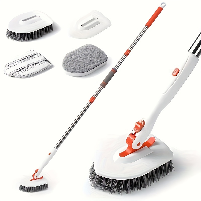 Scrub Cleaning Brush with Long Handle 3in1 Shower Cleaning Brush