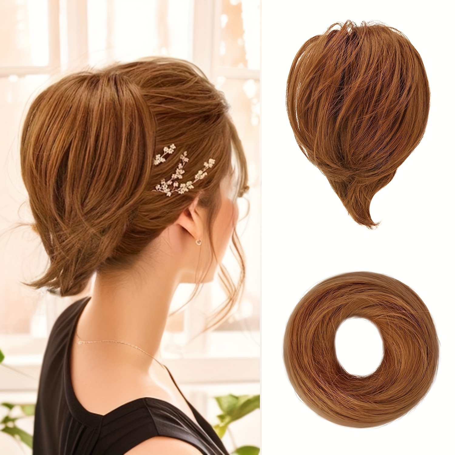 Messy Bun Hair Piece Hair Bun Hair Toppers Women Straight