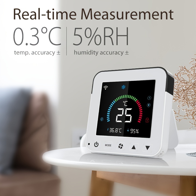 Wifi Temperature Humidity Sensor Indoor Smart Life Sensor Tuya Thermostat  Hygrometer Sensor Works With Alexa Google(not Include Battery In Shipment)  - Temu Australia