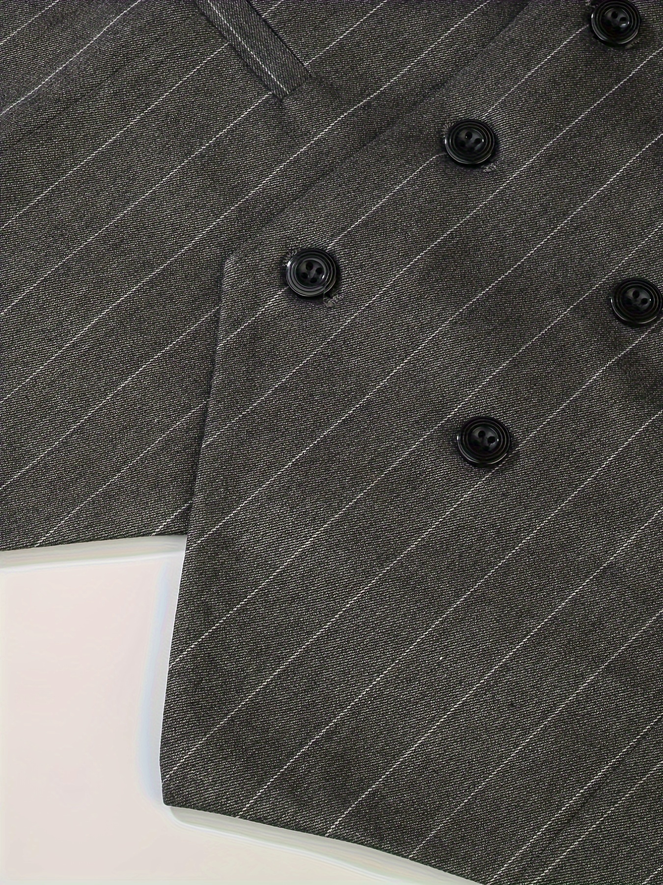 Men's Business V neck Striped Flap Pockets - Temu