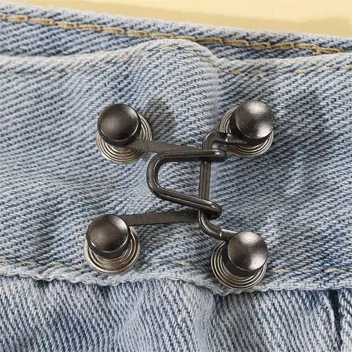 1 set boutons de serrage de taille de pantalon, boutons de Jean instantanés  pour Jeans amples, Clips de pantalons pour la taille, boutons de Jean