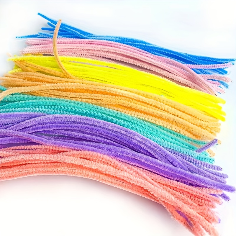 

100pcs Mixed Colors Pipe Cleaners For Industrial Cleaning Supplies, Chenille Rods For Diy Creative Handicrafts And Decorations, 6mm X 12 Inches With Adhesive Eyes And Hairball Easter Gift