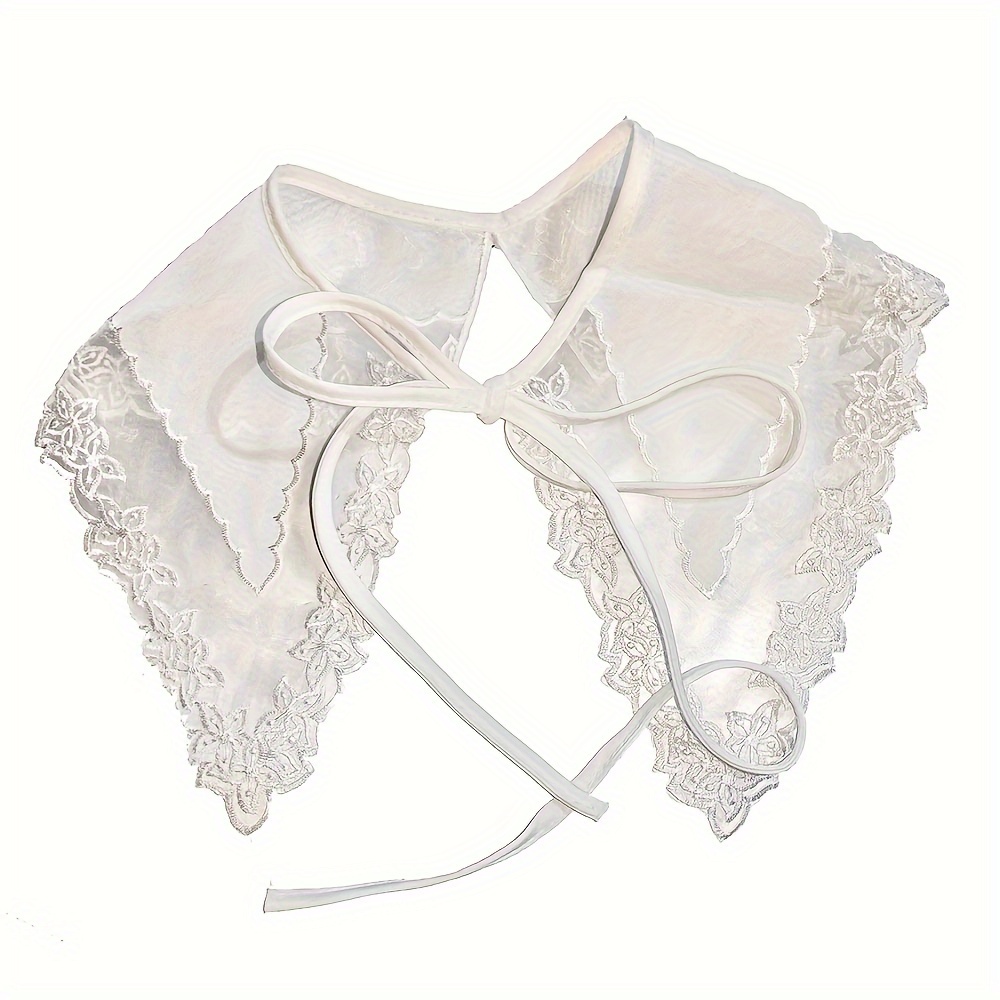 Imitation Pearl Lace Fake Collar White Sunscreen Detachable - Temu