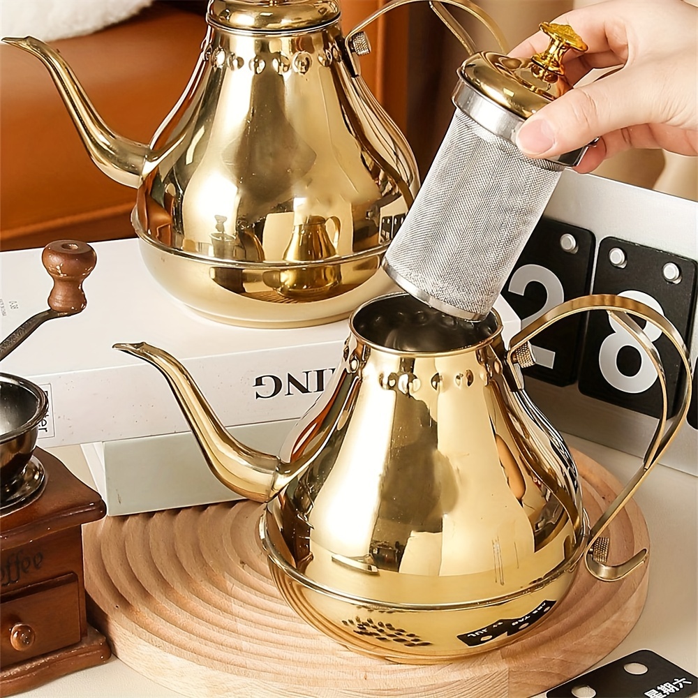Thickened Stainless Steel Teapot Flower Tea Kettle With Strainer Hotel  Restaurant Restaurant Cook Teapot Induction Cooker - Temu