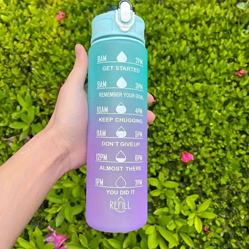 1pc Plastic Water Bottle With Time Marker