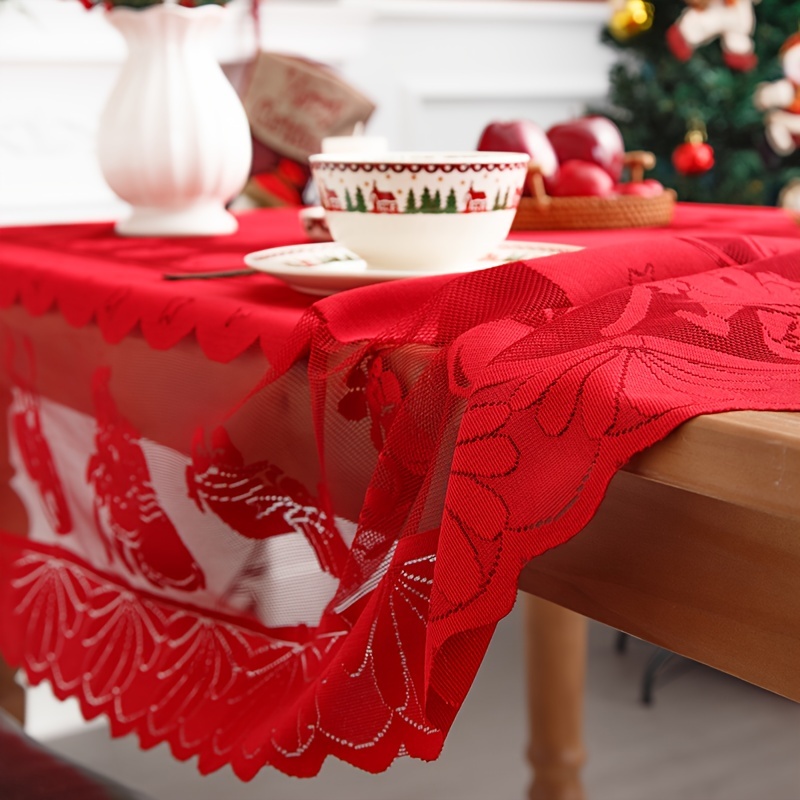 1 Pièce Nappe En Polyester Couverture De Table Rouge Joyeux - Temu Belgium