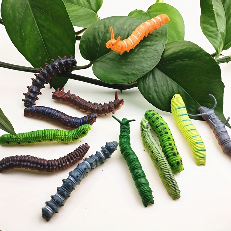 12pcs Simulation Caterpillar Worm Crawling Insects - Temu Canada