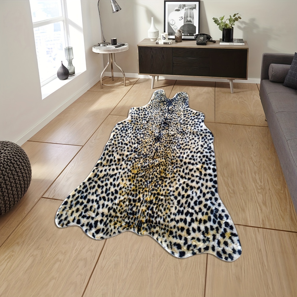  HOMORE Premium Leopard Fluffy Rugs, Leopard Print Rug