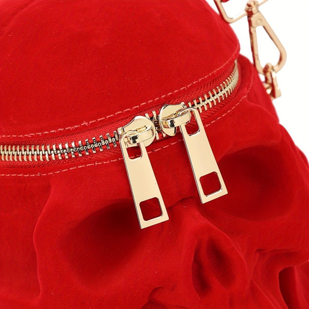 Mini Gothic Skull Shaped Novelty Bag Punk Y2k Velvet - Temu