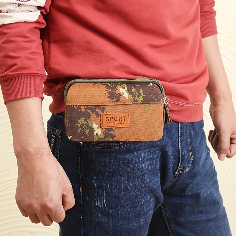 Bolso Pequeño De Cuero Con Cinturón Para Hombre Riñonera De Teléfono Y  Billetera